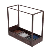 Solivo Solid Sheesham Wood Single Bed With Box Storage (Walnut Finish)